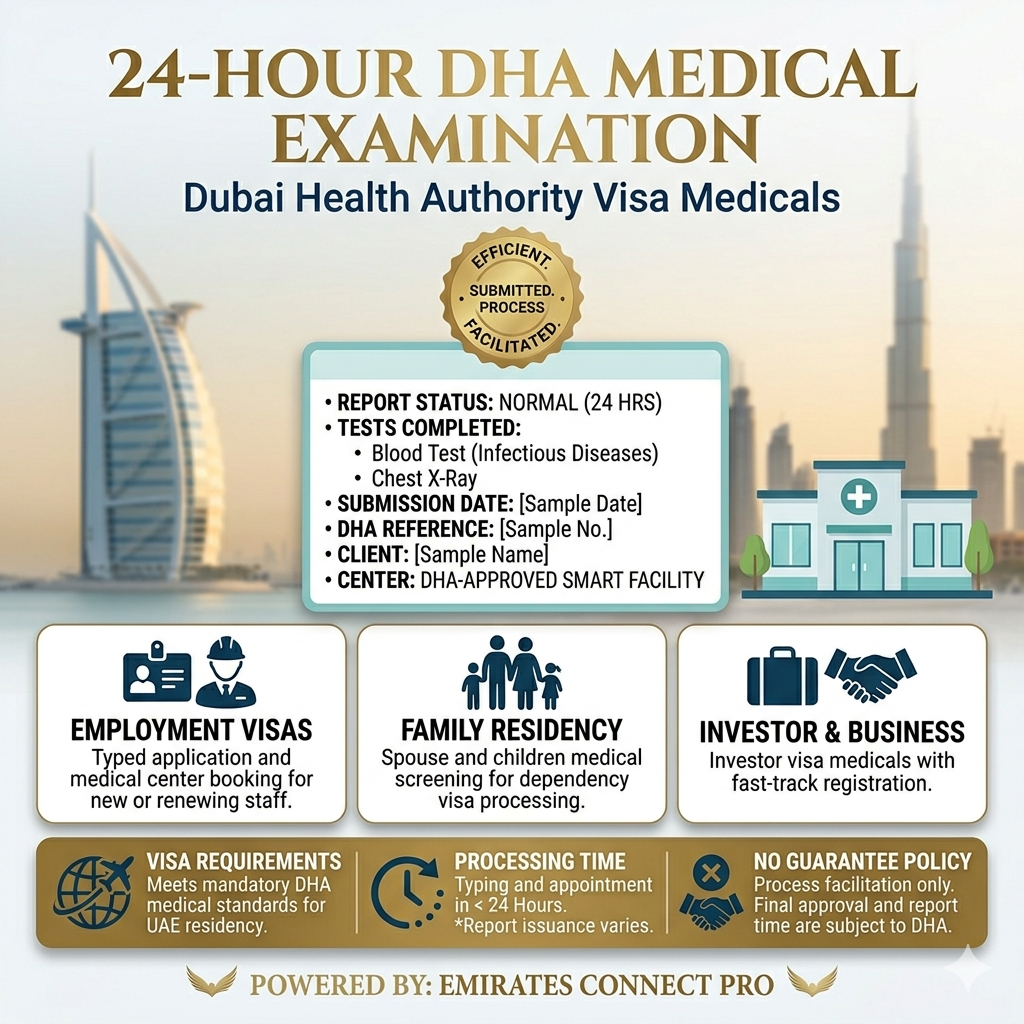 DHA Medical Examination Services | 24-Hour Normal Processing for UAE Visa