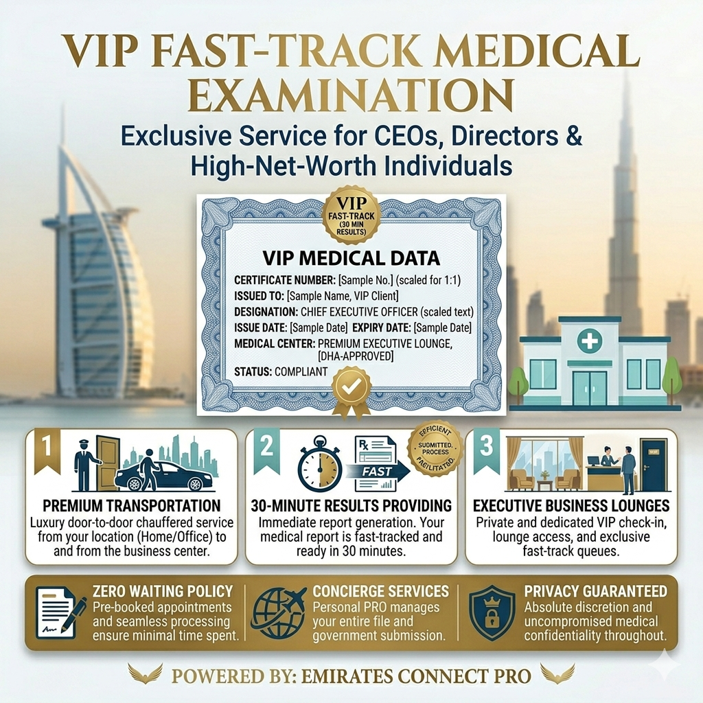 VIP Fast-Track Visa Medical Examination | 30-Minute Results & Doorstep Luxury Transport